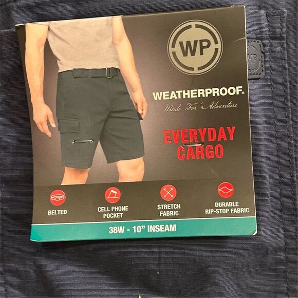 Weatherproof Men's Cargo Shorts Size 38 College Blue Casual Summer - Picture 10 of 13